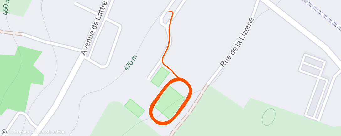 Map of the activity, Afternoon Run