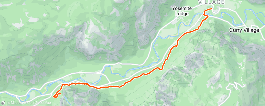 Map of the activity, Run ➡️ Hike