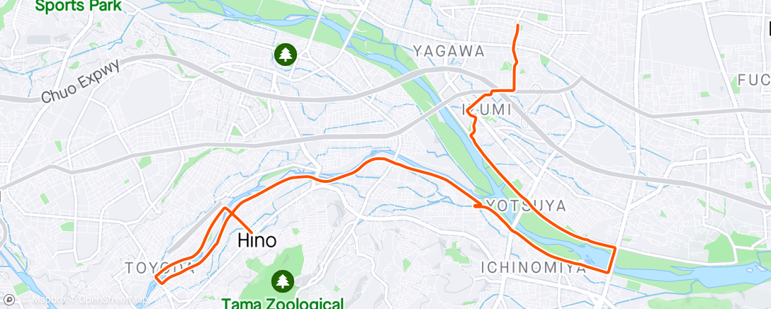 Map of the activity, 昼のライド