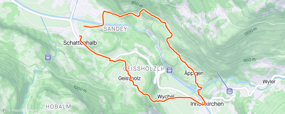 Map of the activity, Innertkirchen