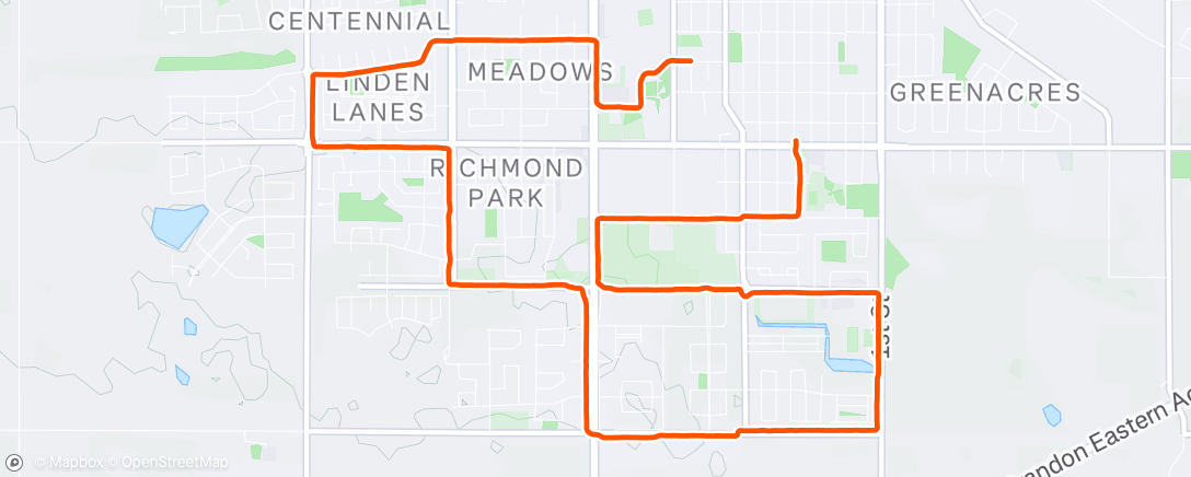 Map of the activity, Afternoon Run