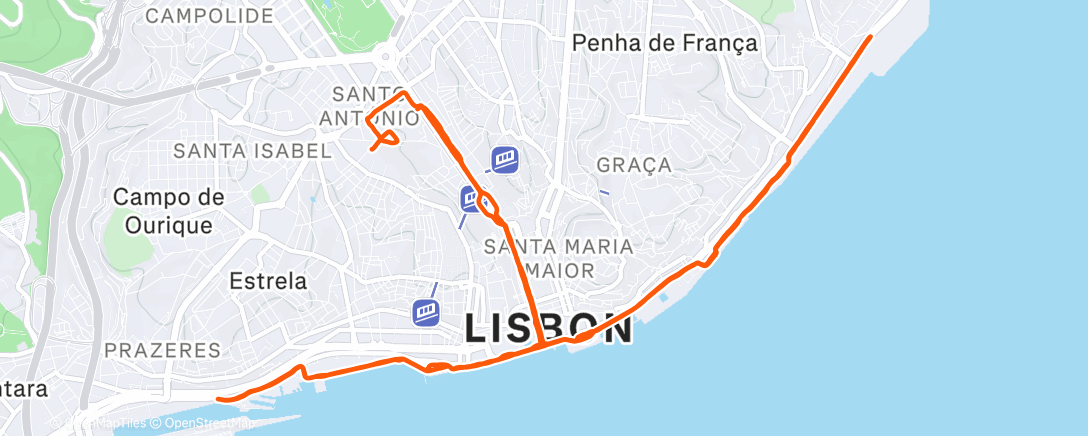 Map of the activity, Morning Run