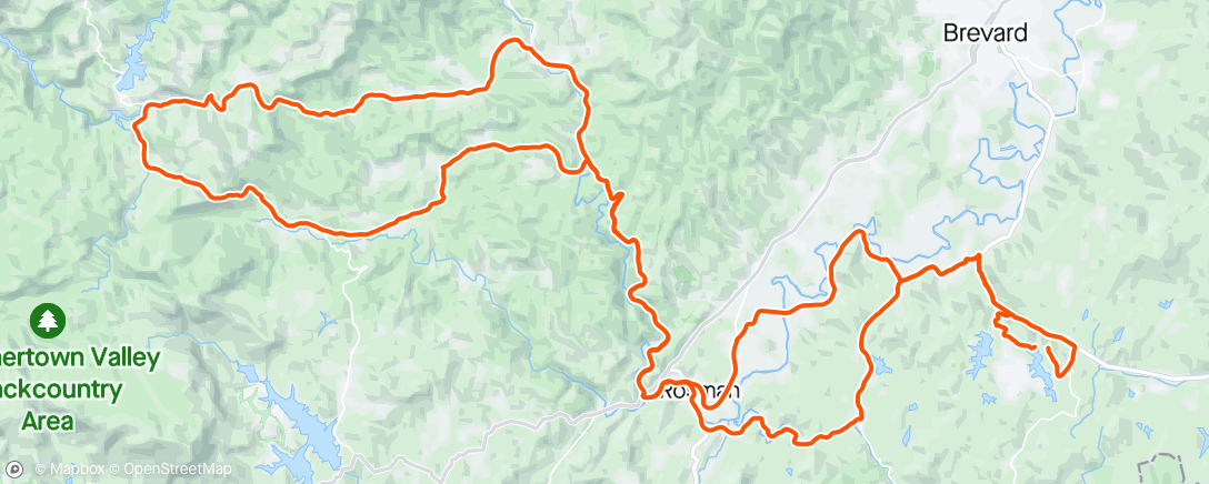 Map of the activity, Rosman Wolf Mountain