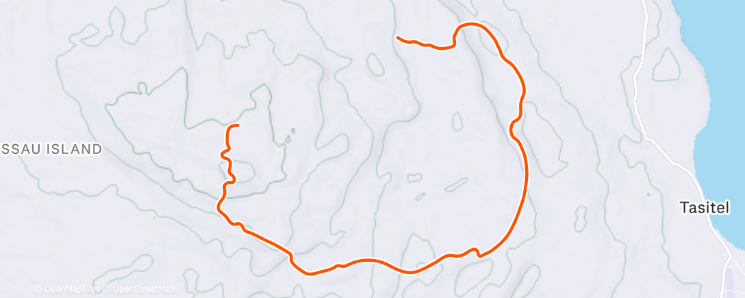 Карта физической активности (TrainingPeaks Virtual - Island Coasts Reverse)