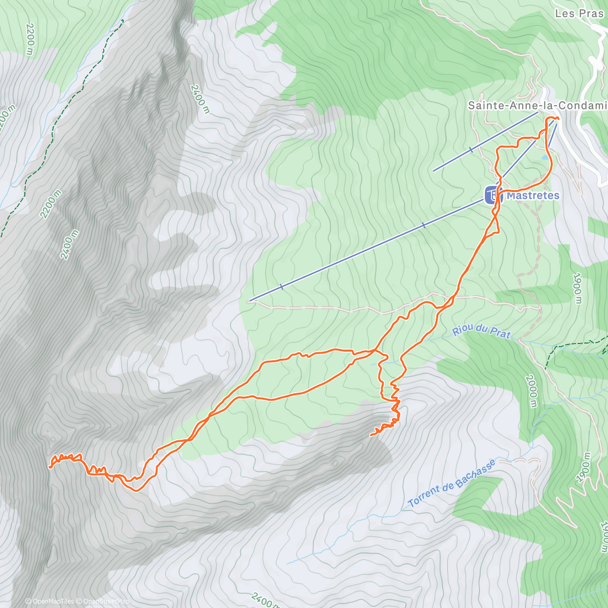 Map of the activity, Petit Clausis - Épaule W de Croues