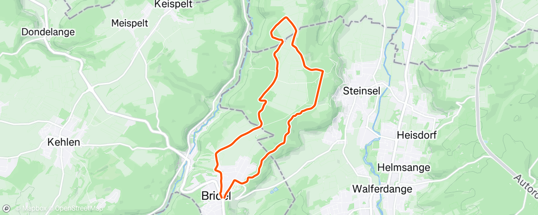 Map of the activity, Lunch Mountain Bike Ride