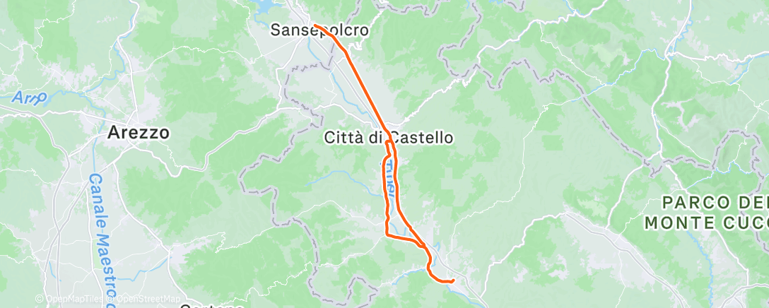 Map of the activity, Lunch Ride