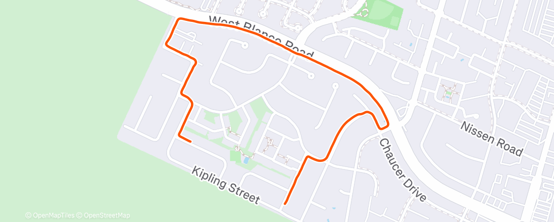 Map of the activity, Afternoon Run