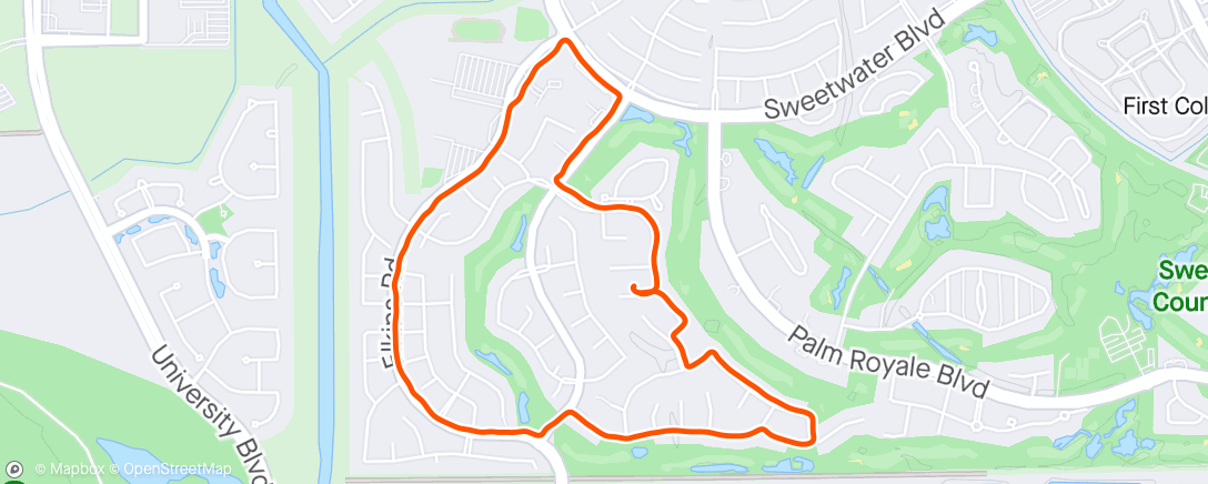 Map of the activity, Afternoon Run ☁️