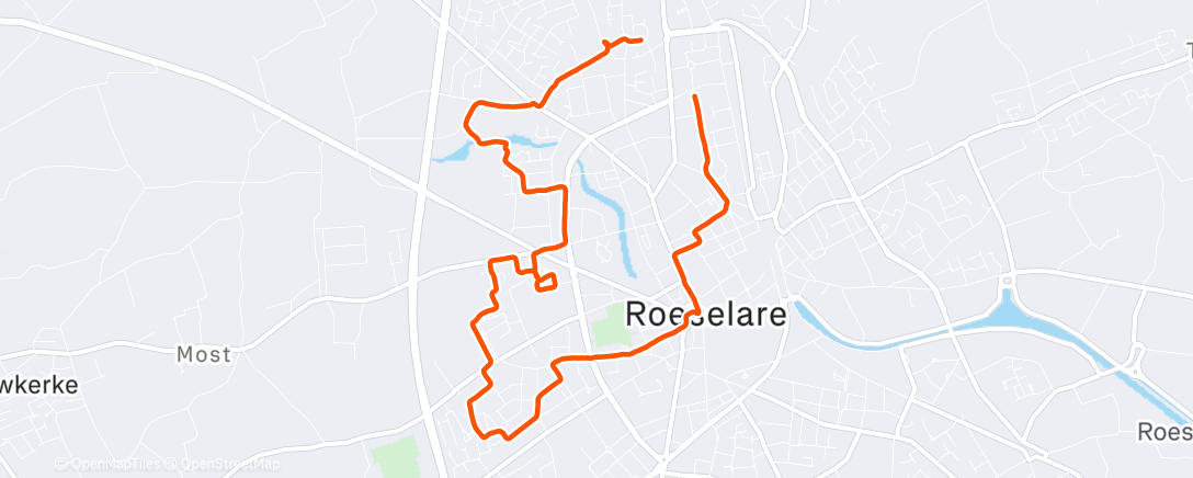 Map of the activity, Middagloop