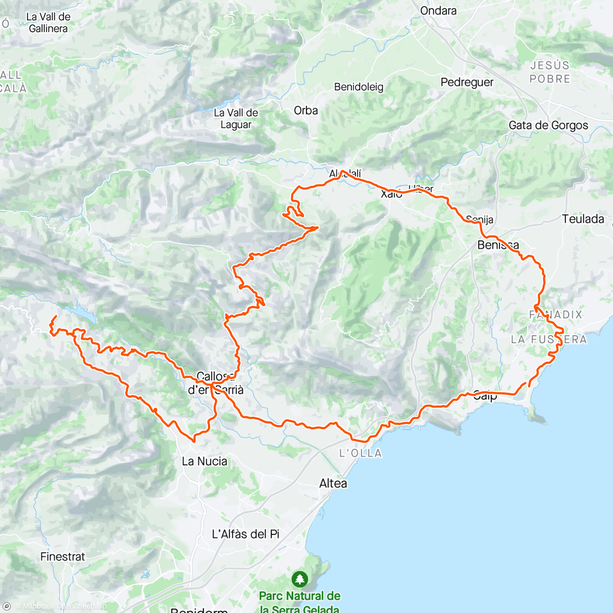 Map of the activity, ☀️Calpe-dag 3