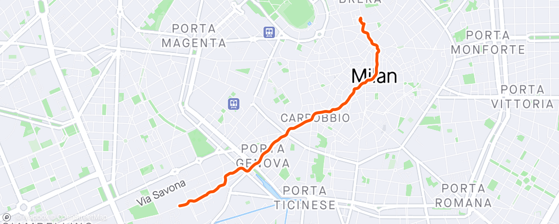 Karte der Aktivität „Meandering in Milan”