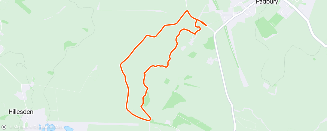 Map of the activity, Evening Run with Georgia