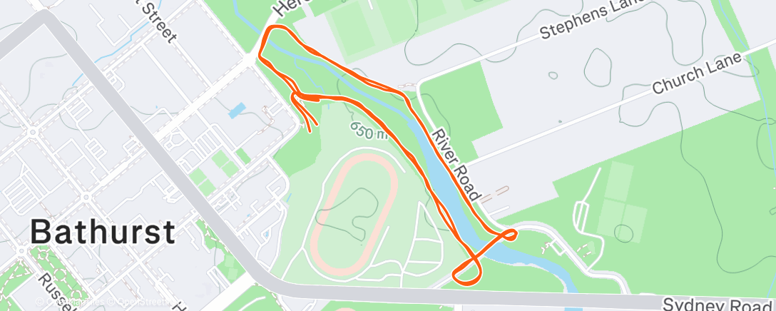Map of the activity, Parkrun