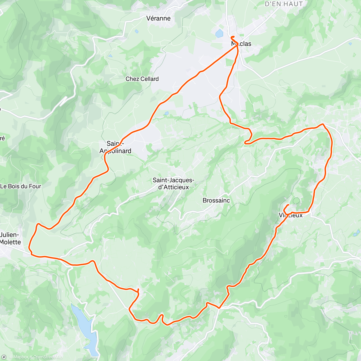 Map of the activity, Route avec Juju