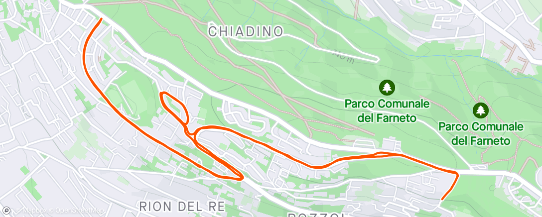 Map of the activity, 8,5km: CL con salita e discesa
