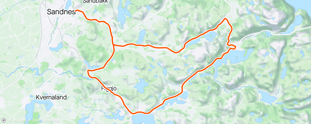 Map of the activity, Ålgård, oltedal sviland