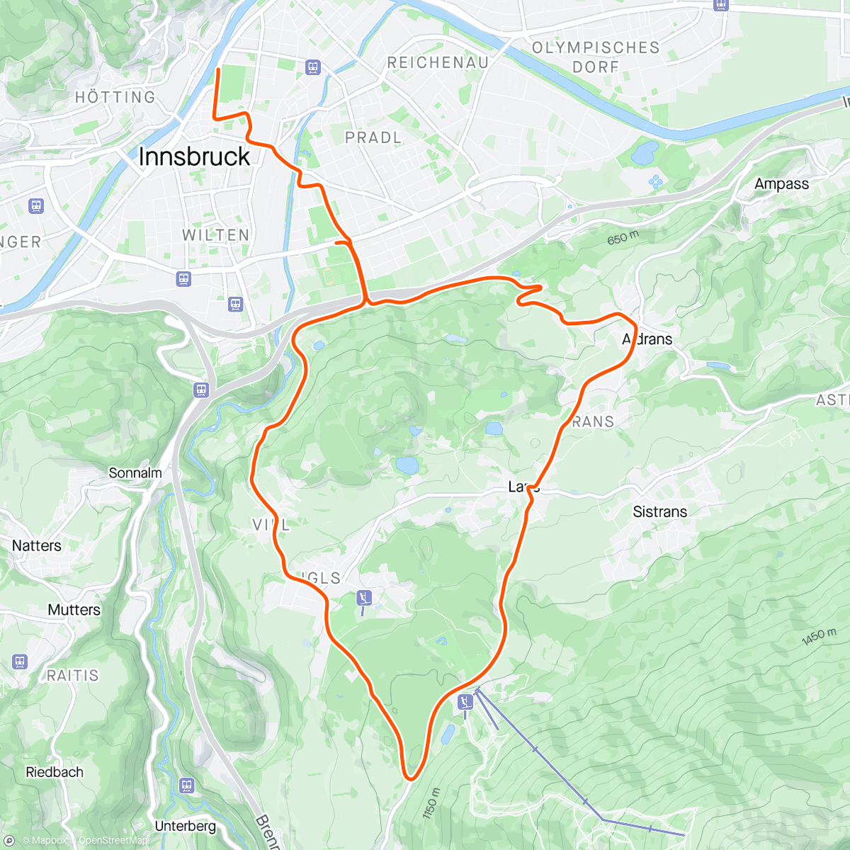 Mapa de la actividad (Zwift - RODILLO: Z3, Z5, Z4. Escalera de intensidad. 2/6 in Innsbruck)