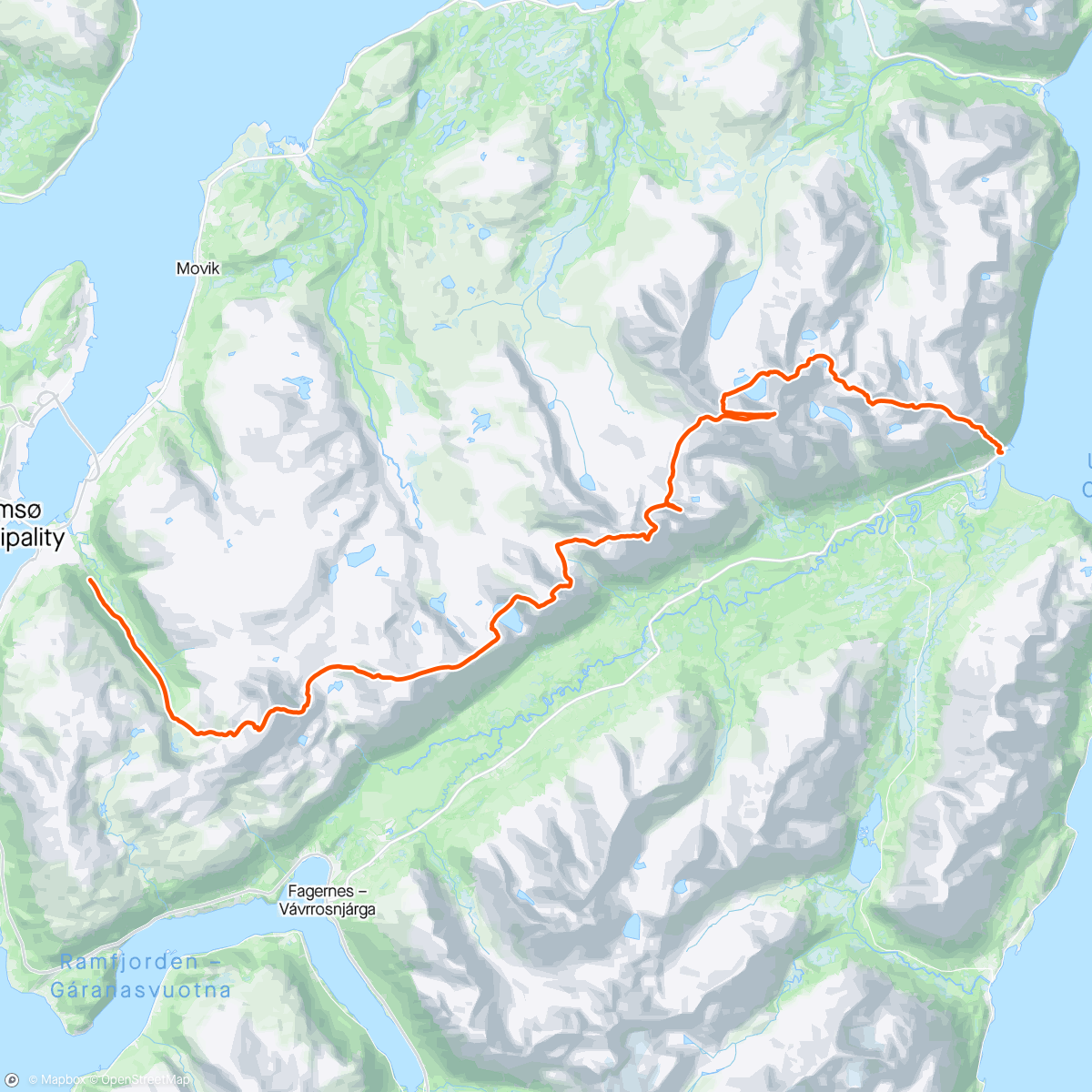 Map of the activity, Morning Breivikeidet Backcountry Ski