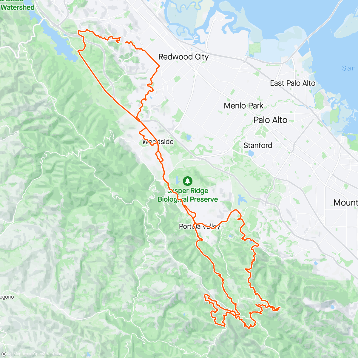 Map of the activity, All your gravels are belong to us - peak bay area green - incredible