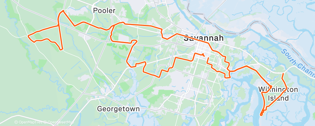 Map of the activity, Lunch Ride