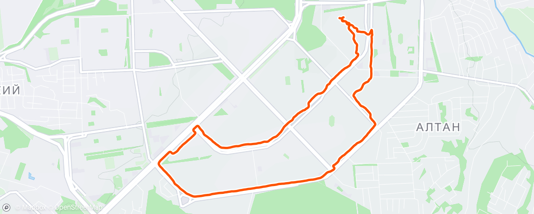 Map of the activity, Afternoon Run