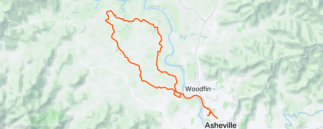 Map of the activity, Bear creek ride