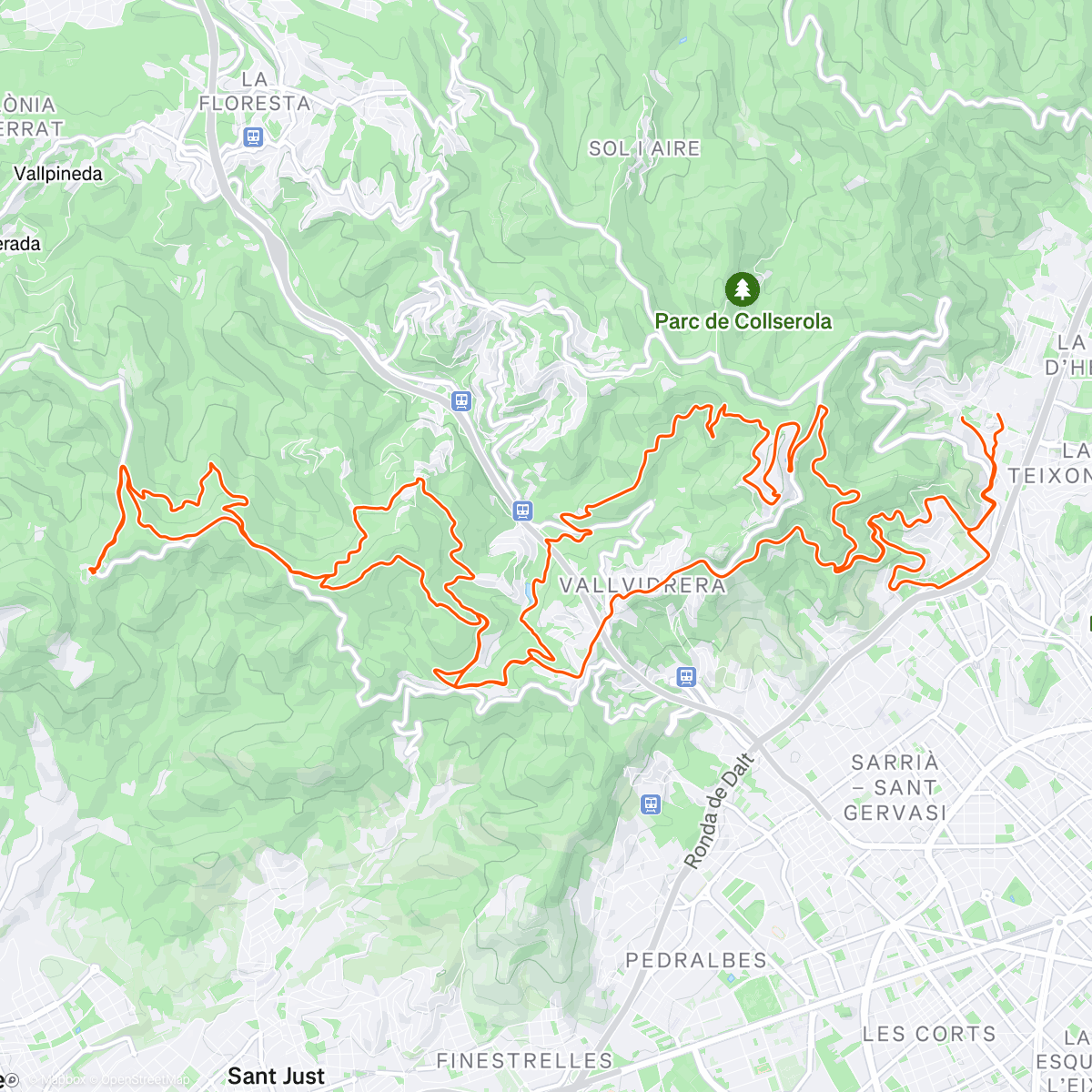 Map of the activity, Árboles caídos, yayas con perros y de charleta con Marc Bici