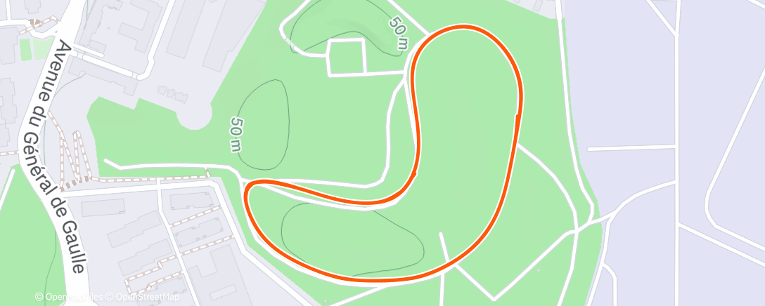 Map of the activity, 5 / 4 /3 / 2 / 1 kms récup 1’