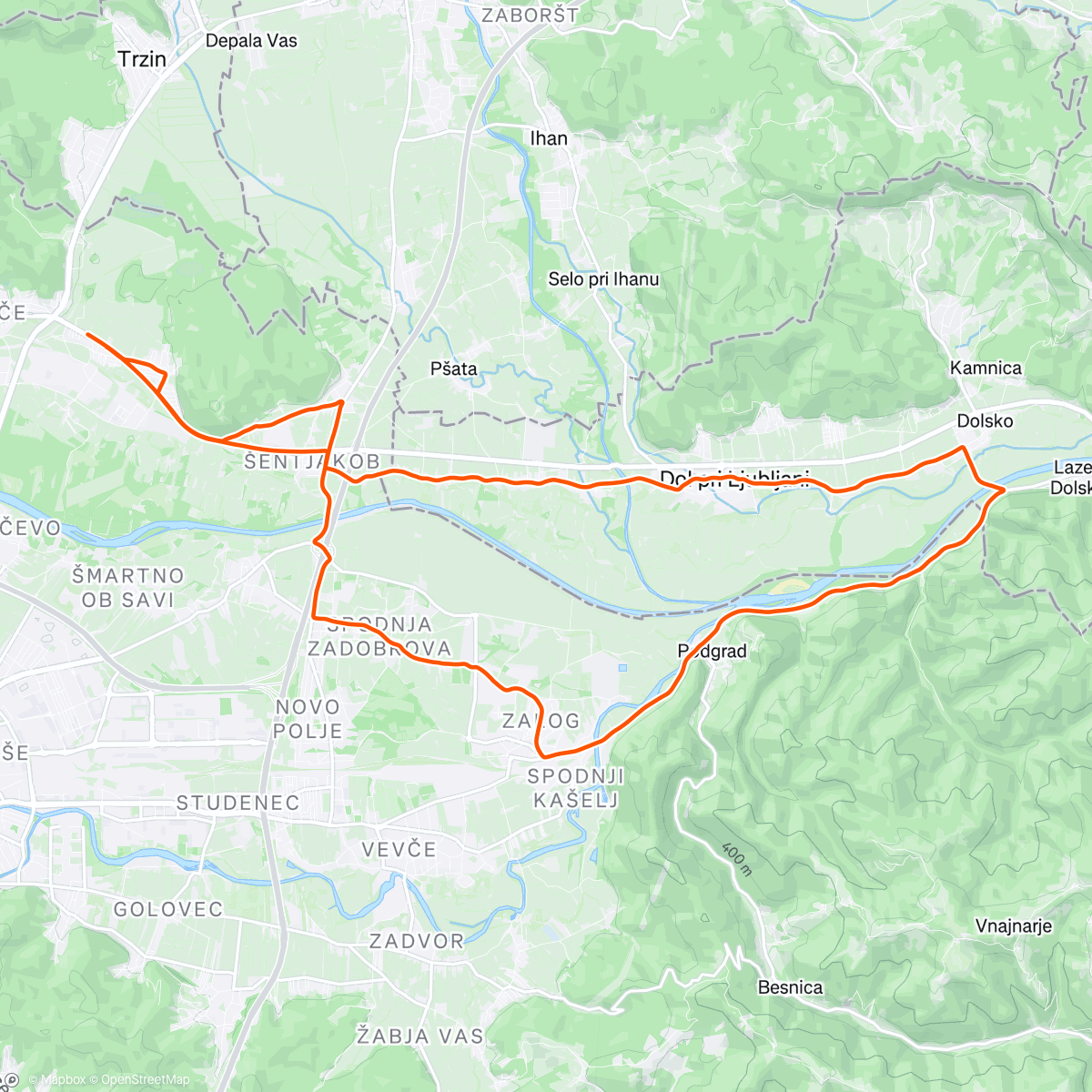 Map of the activity, Recovery ride at home after a while