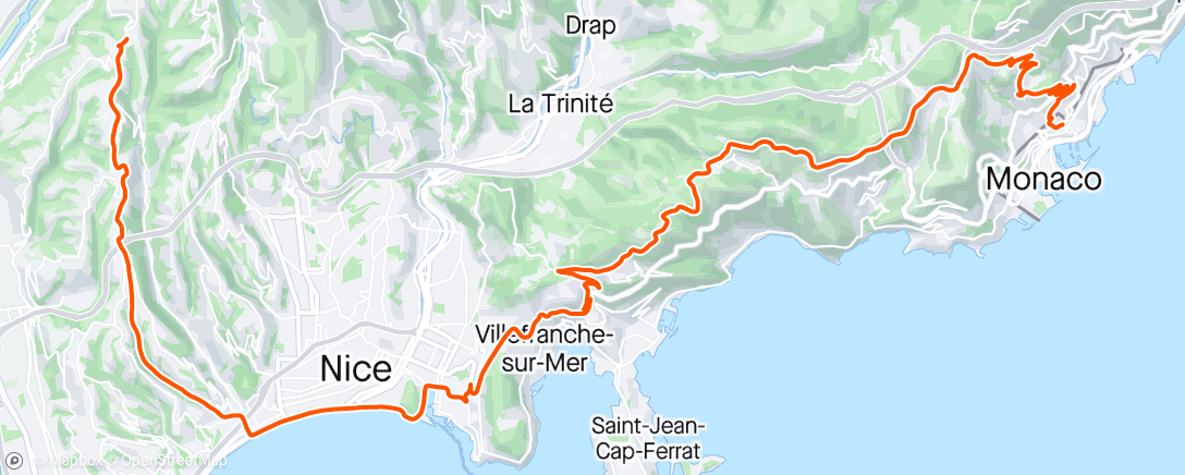 Map of the activity, Vélotaf par la Turbie...🥶🥶🥶