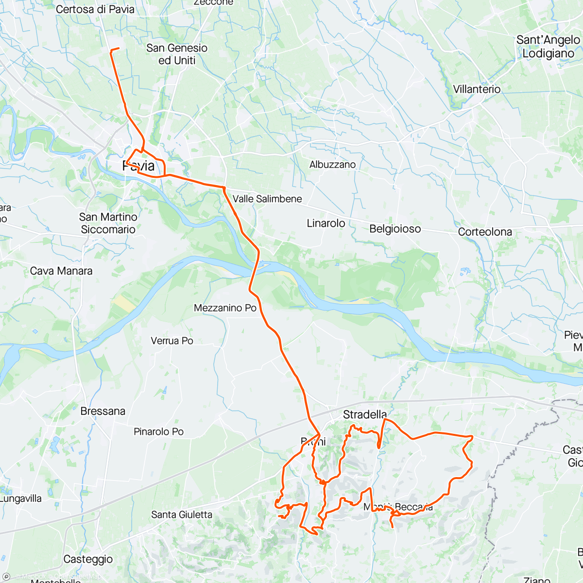 Map of the activity, Couple of hills with Nacho