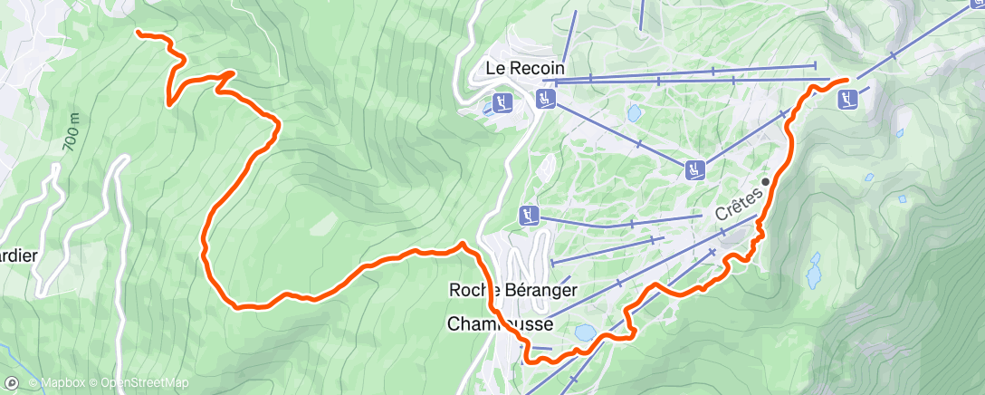 Map of the activity, TEA/ Mass start Chamrousse J2