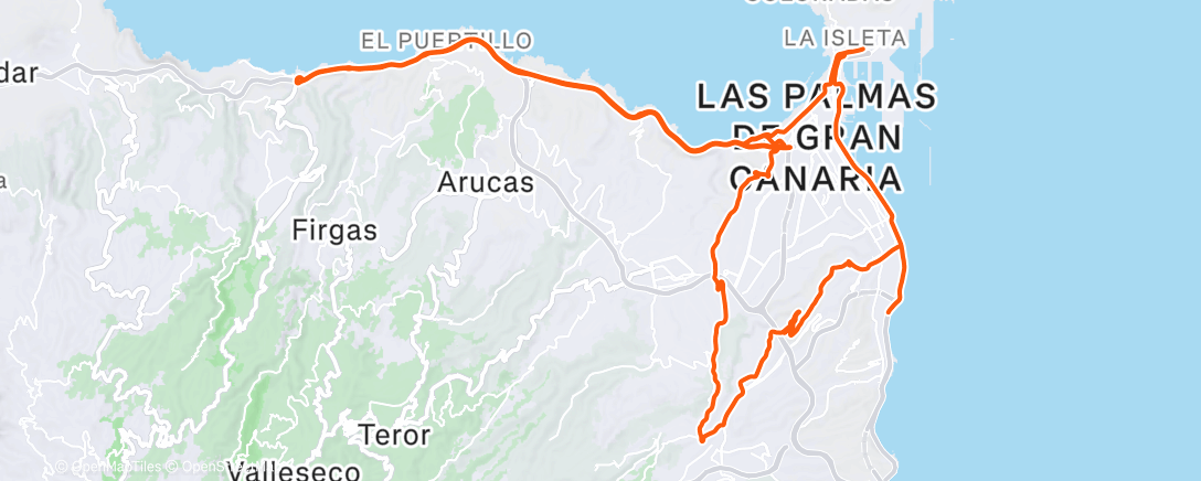 Map of the activity, Afternoon Ride