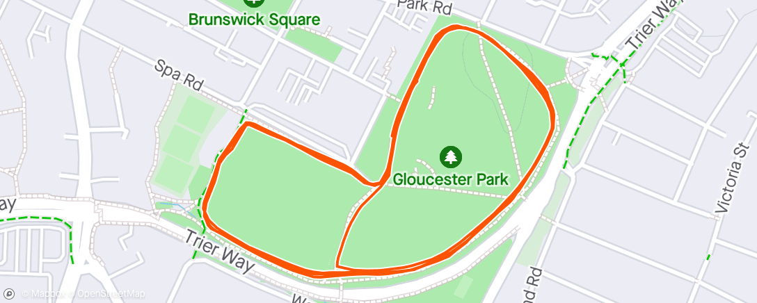 Map of the activity, Gloucester City parkrun #226