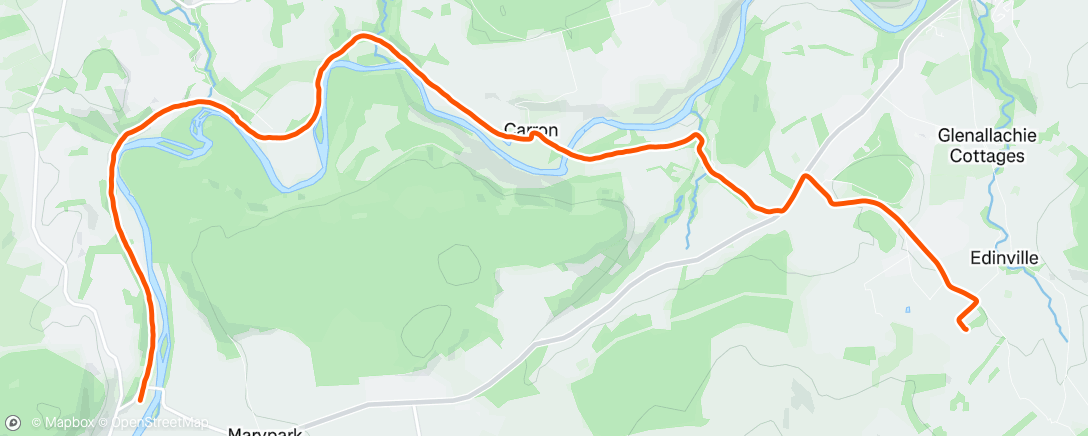 Map of the activity, Afternoon Run