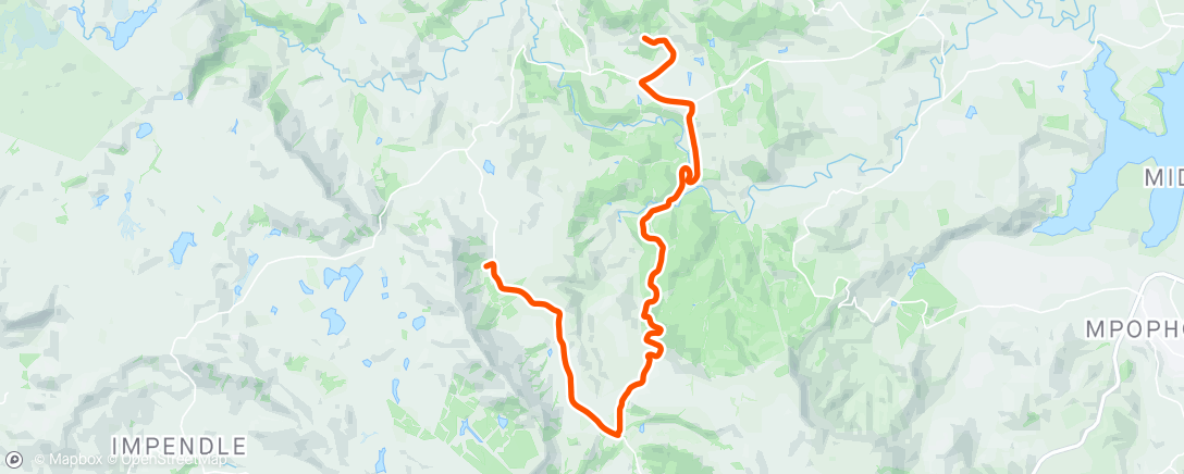 Map of the activity, Ride through Dargle Forest from Mount Park