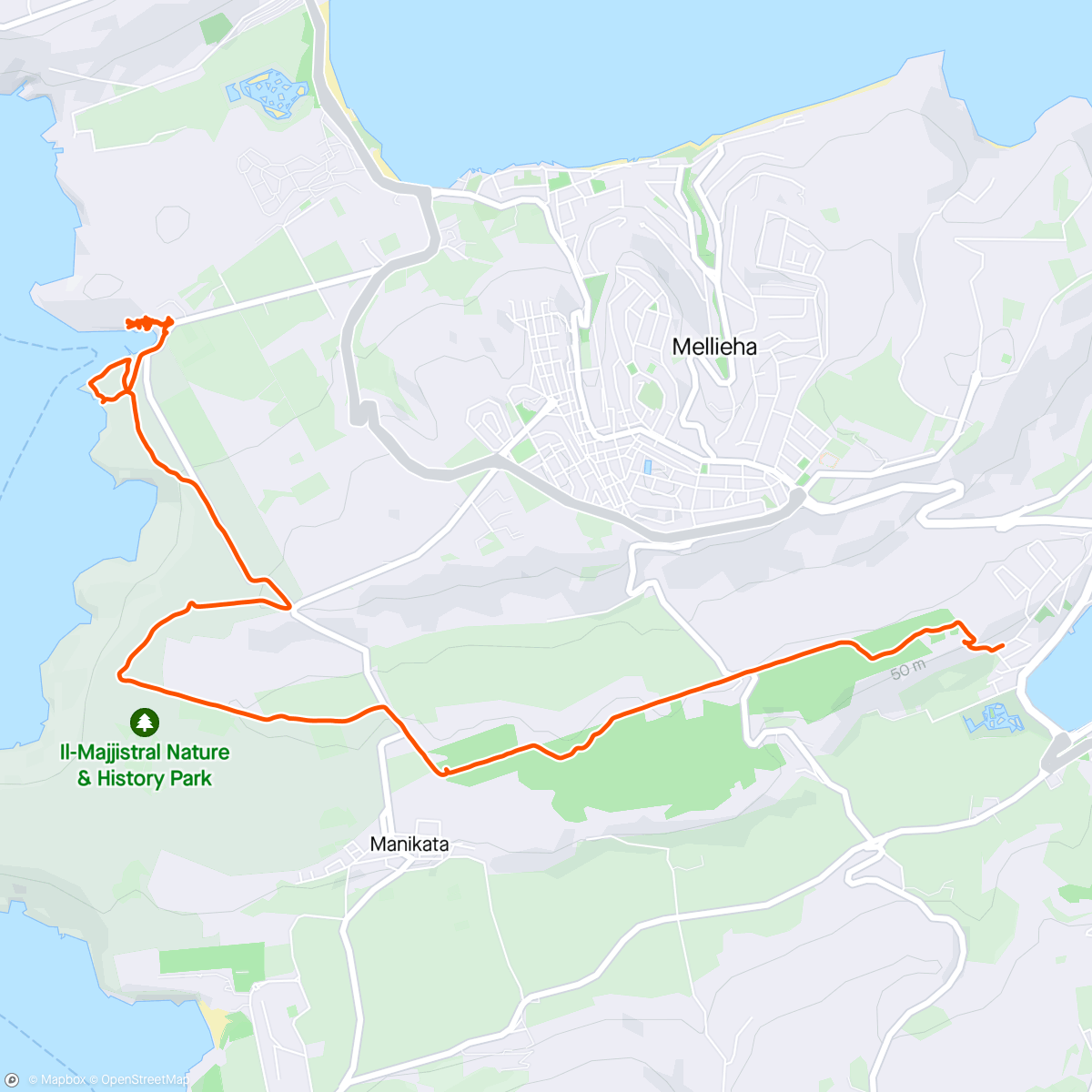 Map of the activity, Chůdování do Popeye village