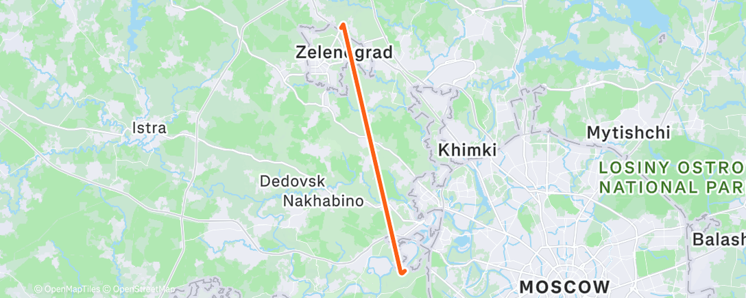 Map of the activity, Ночной забег