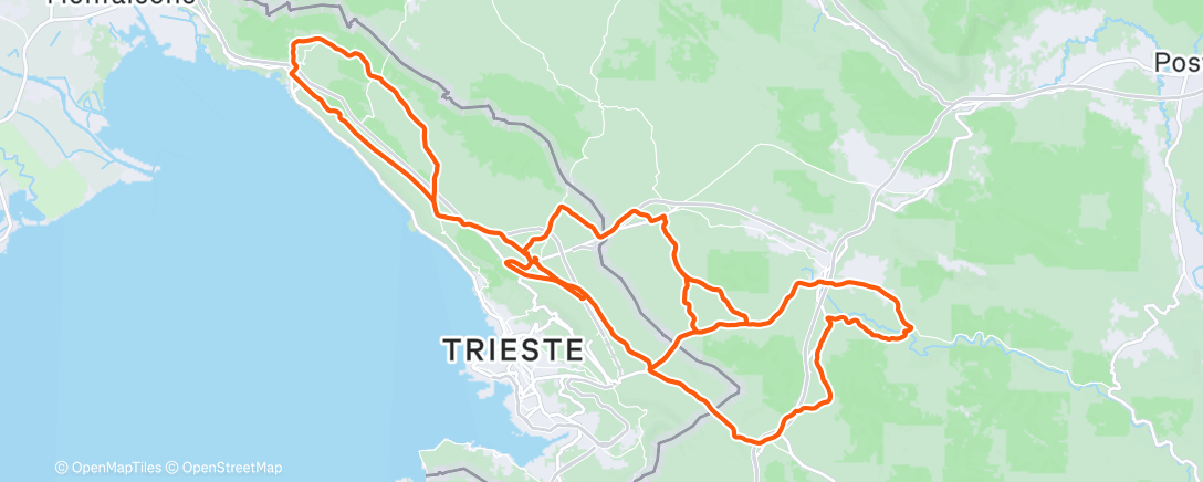 Map of the activity, Pedalata dell'ora di pranzo