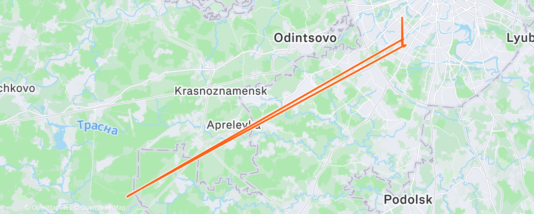 Map of the activity, Ночной забег