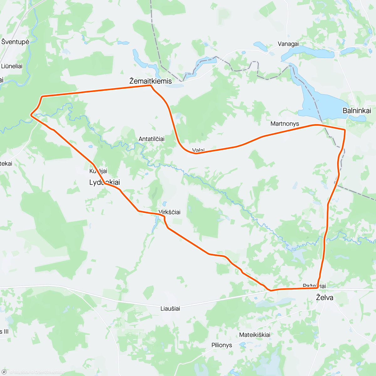 Map of the activity, Lietuvos plento taurė. Lyduokiai.