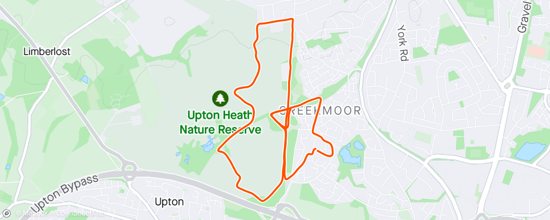 Map of the activity, New Heath Run