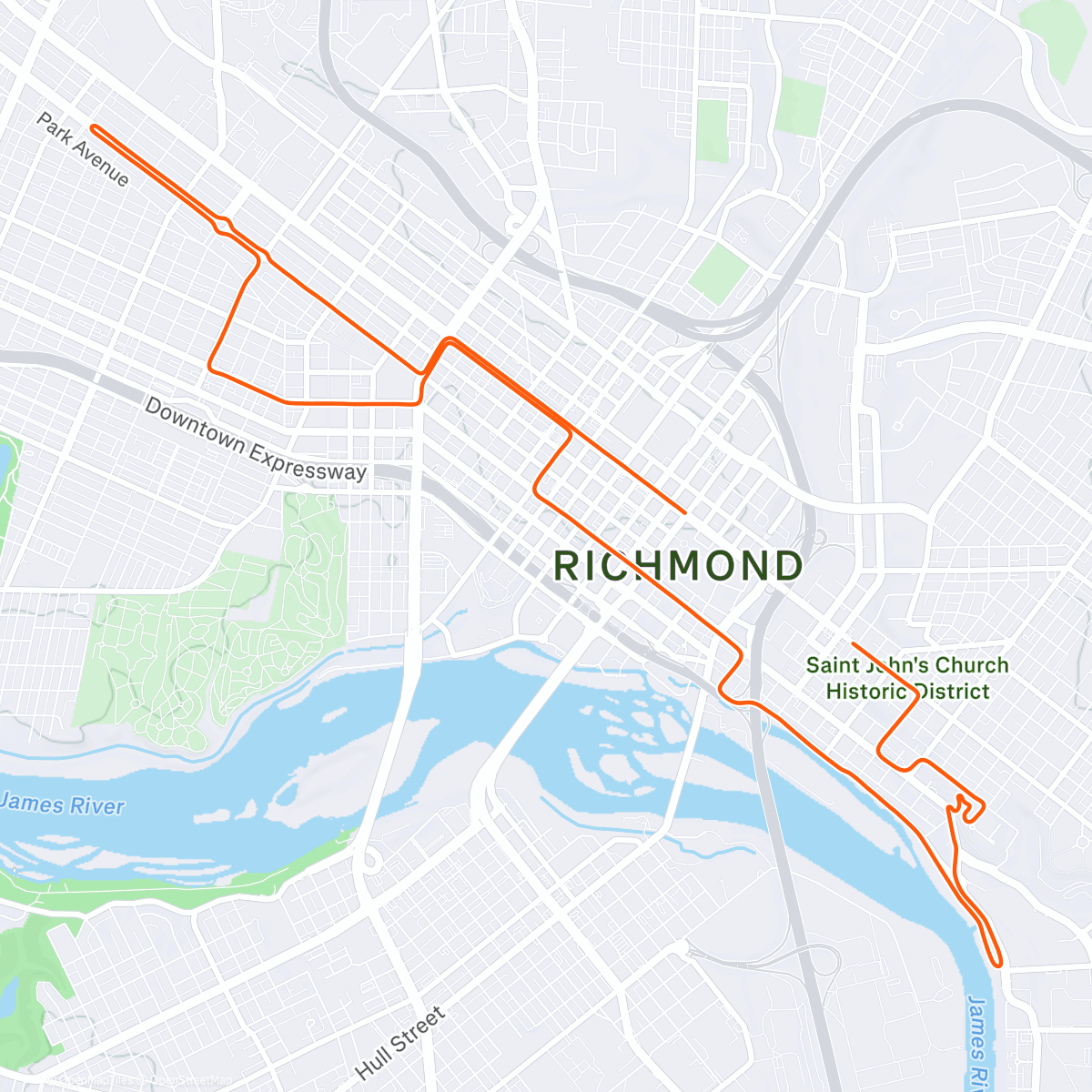 Map of the activity, Zwift - 2015 Worlds Course in Richmond