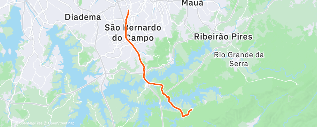 Map of the activity, Night Ride