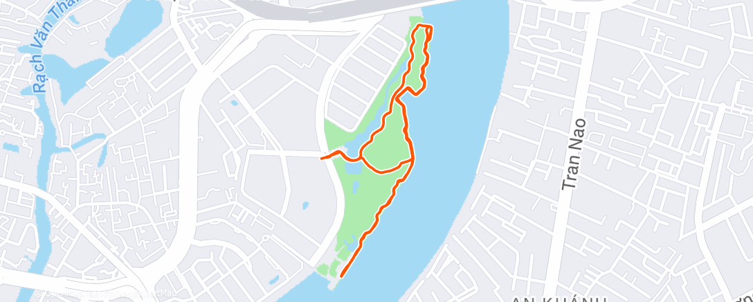 Map of the activity, Evening Run