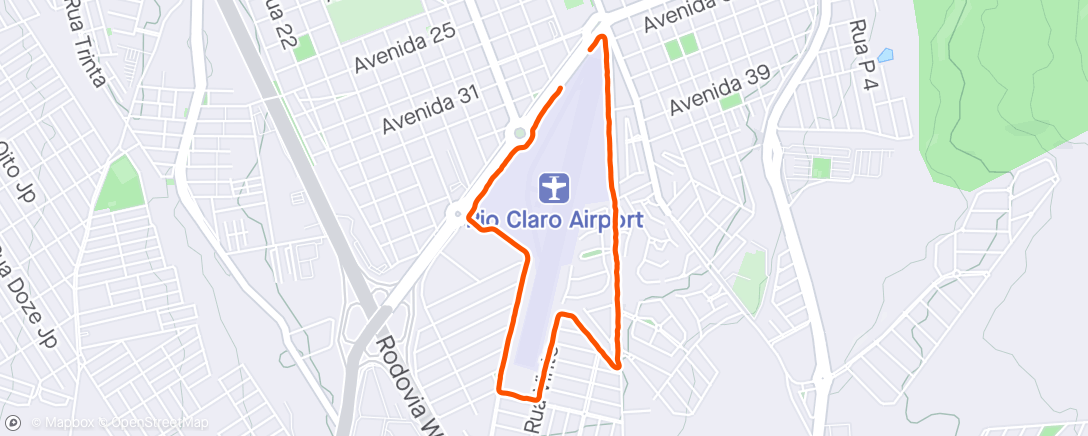 Map of the activity, Caminhada no Aeroporto