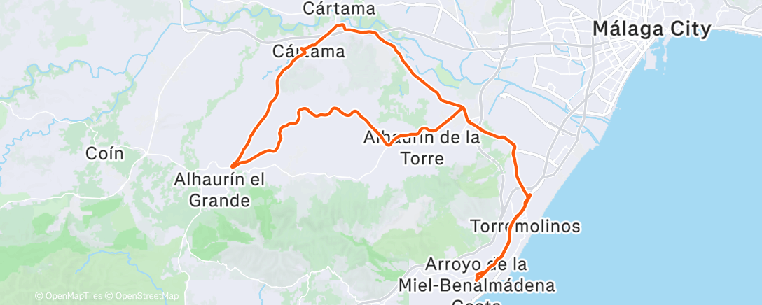 Map of the activity, Lunch Ride