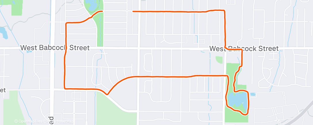 Map of the activity, Afternoon Run