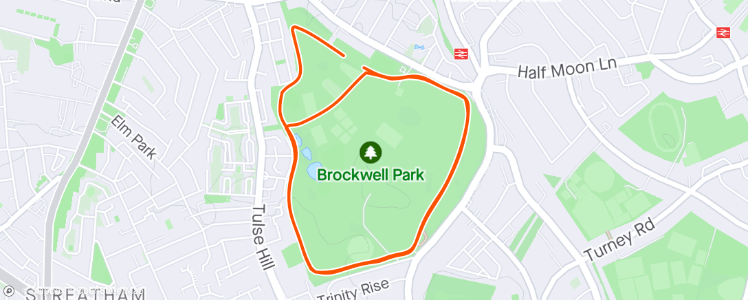 Map of the activity, Brockwell Parkrun p13 - 19'08"